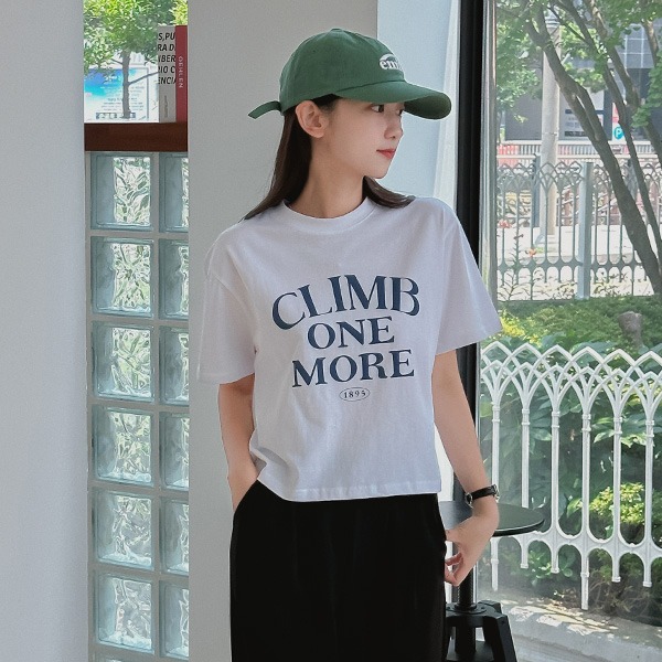 [여름반팔티] 모어 레터링 크롭 반팔 티셔츠 - 3 Color (박시/프린팅)