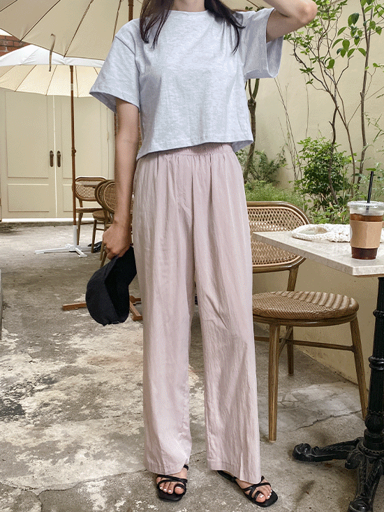 [여름반팔티] 아로아 백슬릿 티셔츠 - 4 Color (스판 반팔티/무지/크롭/여행룩/홈캉스)